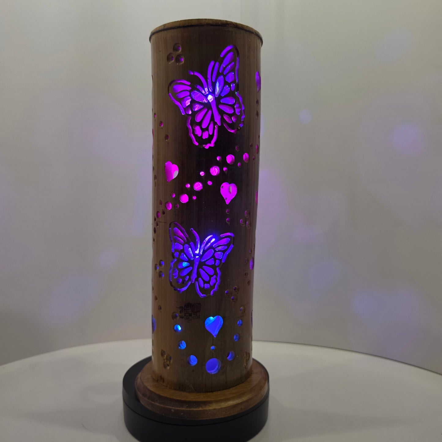 Bamboo Tabletop Lantern -  Butterflies