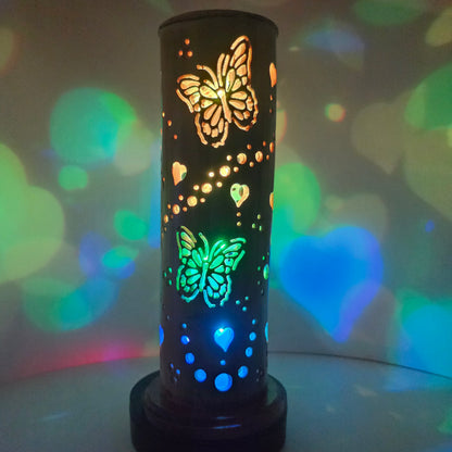 Bamboo Tabletop Lantern -  Butterflies